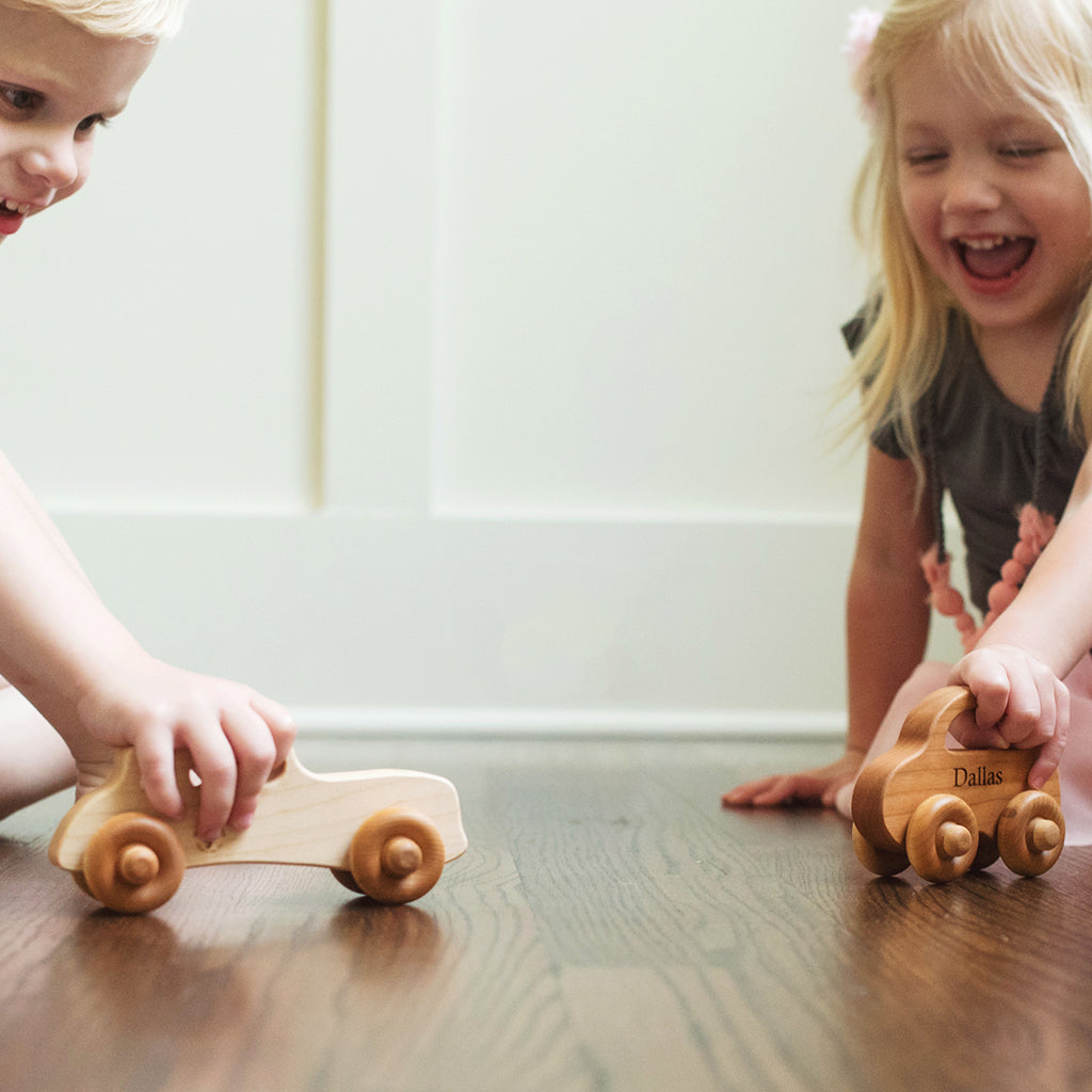Set of Three Wooden Toy Cars