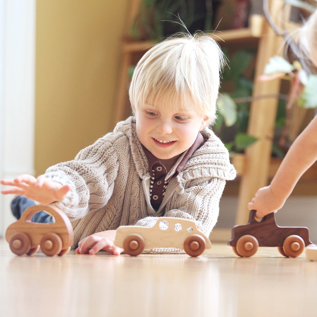 Set of Three Wooden Toy Cars