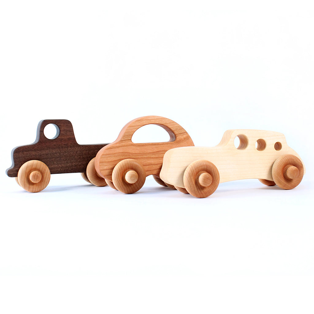 Set of Three Wooden Toy Cars