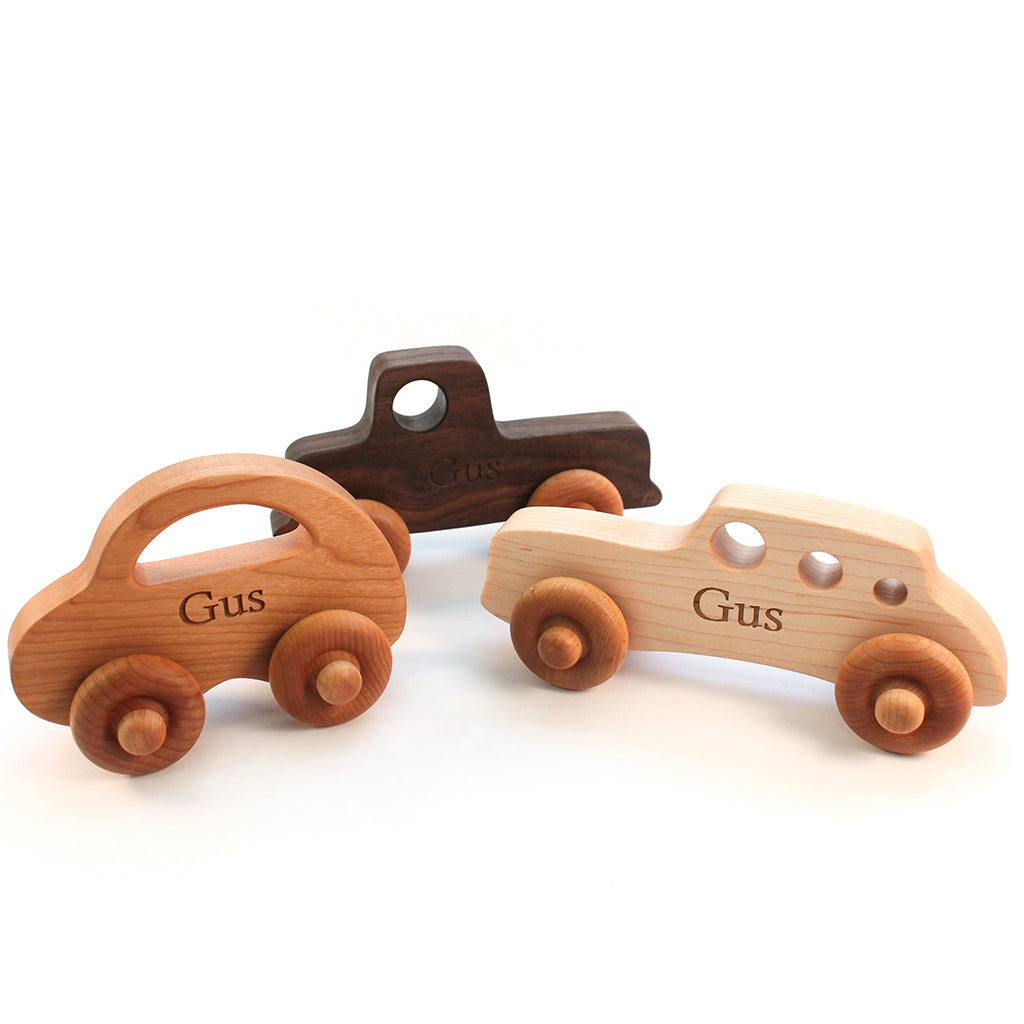 Set of Three Wooden Toy Cars