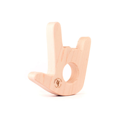 ASL I Love You Wood Teether