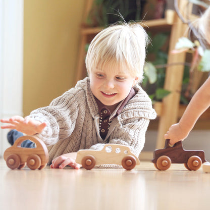 Set of Three Wooden Toy Cars